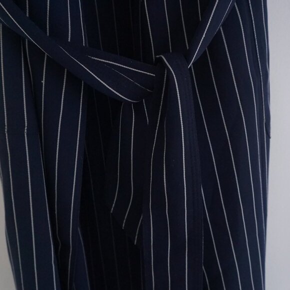Aritzia Babaton New Kahlo Navy w White Stripes Robe Wrap Jacket Dress S - Picture 8 of 14